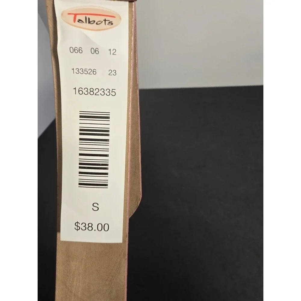 Talbots Womens Size Small 100% Leather Belt Blush Pink Skinny Thin‎ Preppy NEW